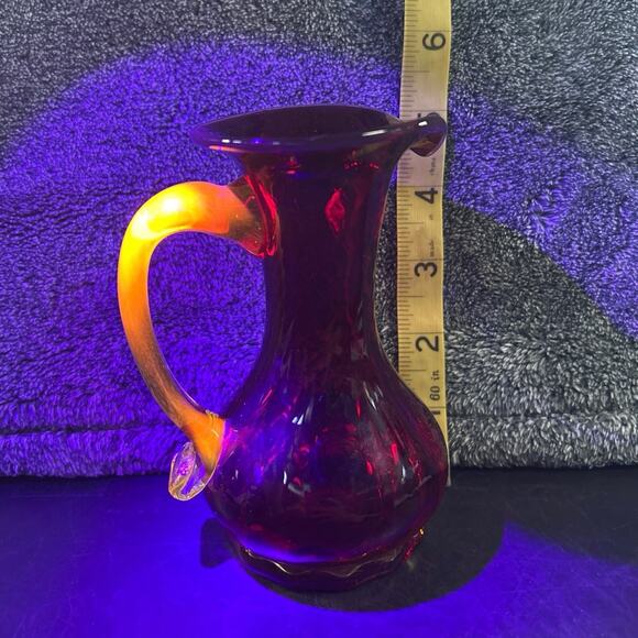 UV Reactive Red Amberina Mid-Century Modern Kanawha Glass Bud Vase MCM - Picture 3 of 11